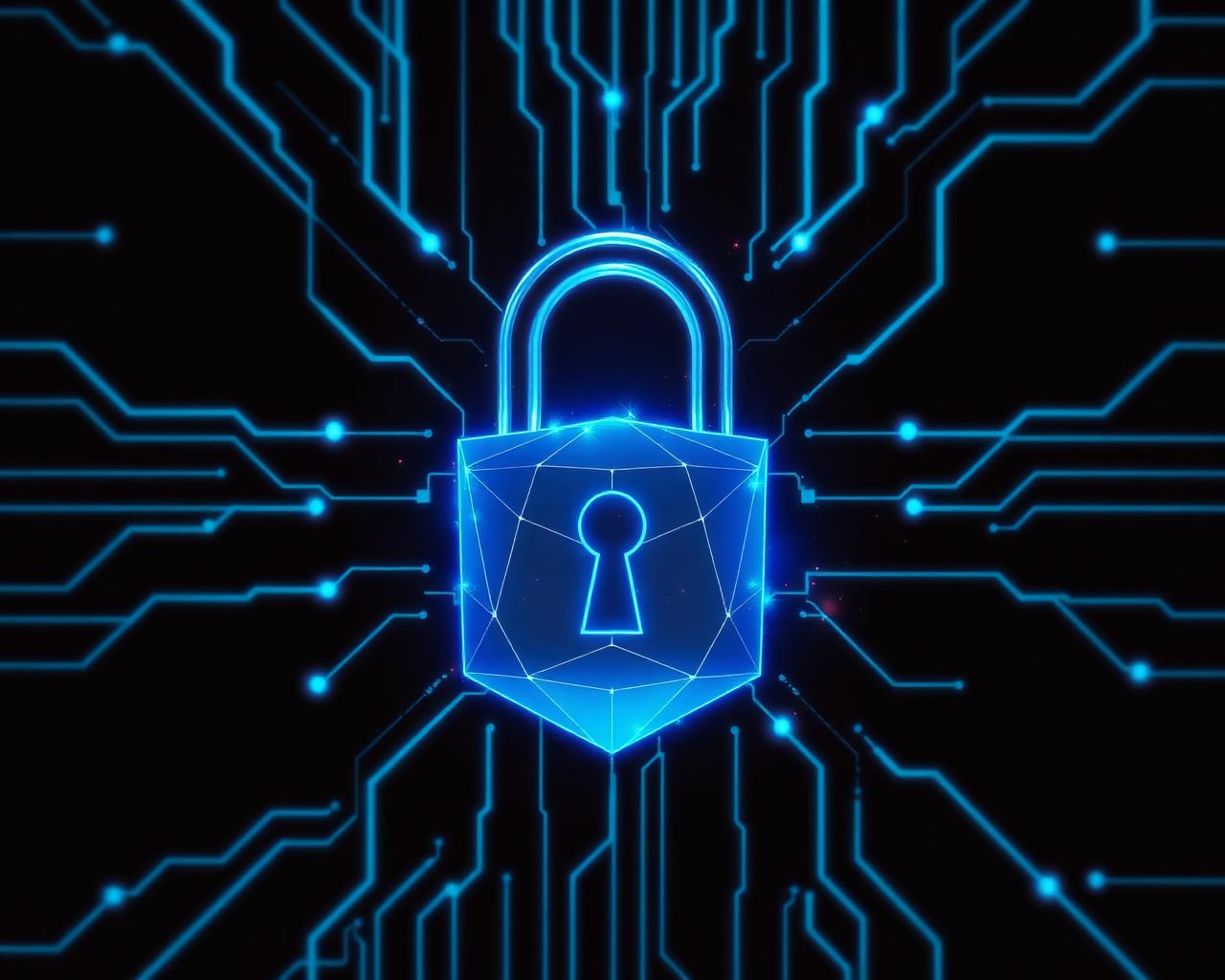 Holographic padlock secured by circuit pathways